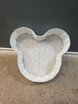 White Mickey Mouse Wicker Basket