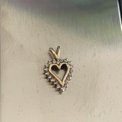 10k Solid Gold Diamond Pendant 
