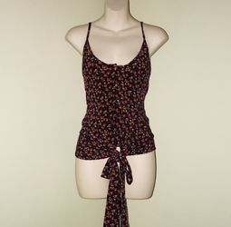 Beautiful floral silk tie knot halter tank top for sale !!!