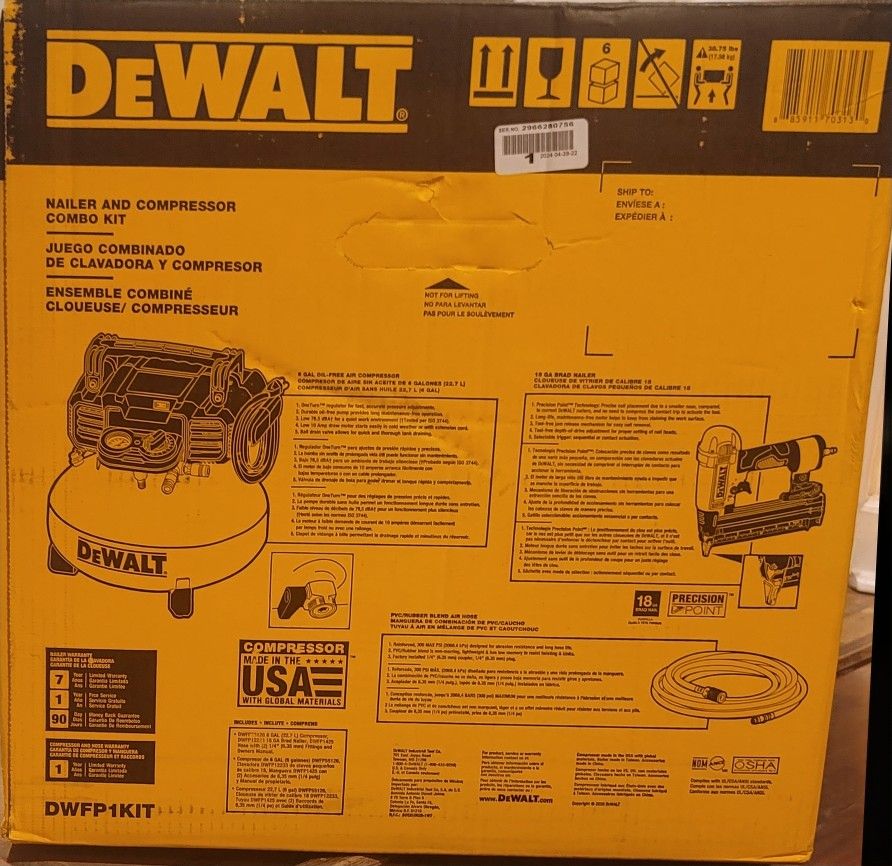 Dewalt Electric Air Compressor Combo Kit