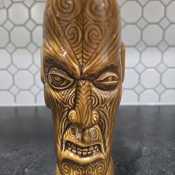 2006 ‘TIKI FARM MALICIOUS BY BENZART’ TIKI MUG, LIGHT BROWN GLAZE 8'