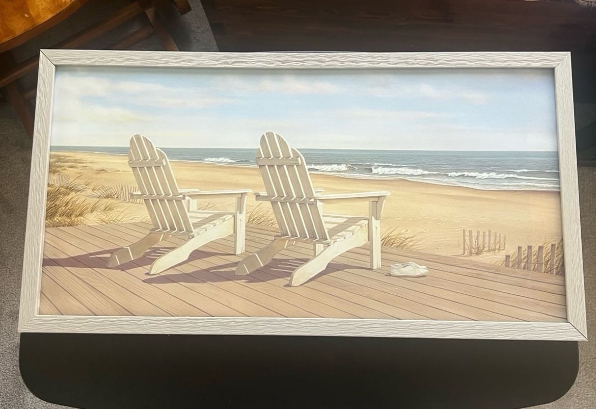 COURTSIDE MARKET Two Chairs Framed Canvas Wall Art