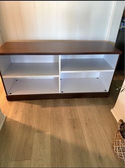 Low Bookcase TV Stand with Open Shelves