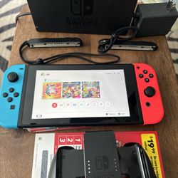 Nintendo Switch, With MarioKart8 And Supersmash Bros