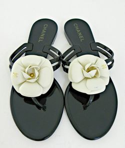 chanel flower sandals