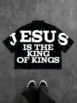 Jesus Is The King Of Kings Black Graphic Shirt