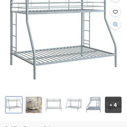 Grey Walmart twin over full bunk bed without Mattress