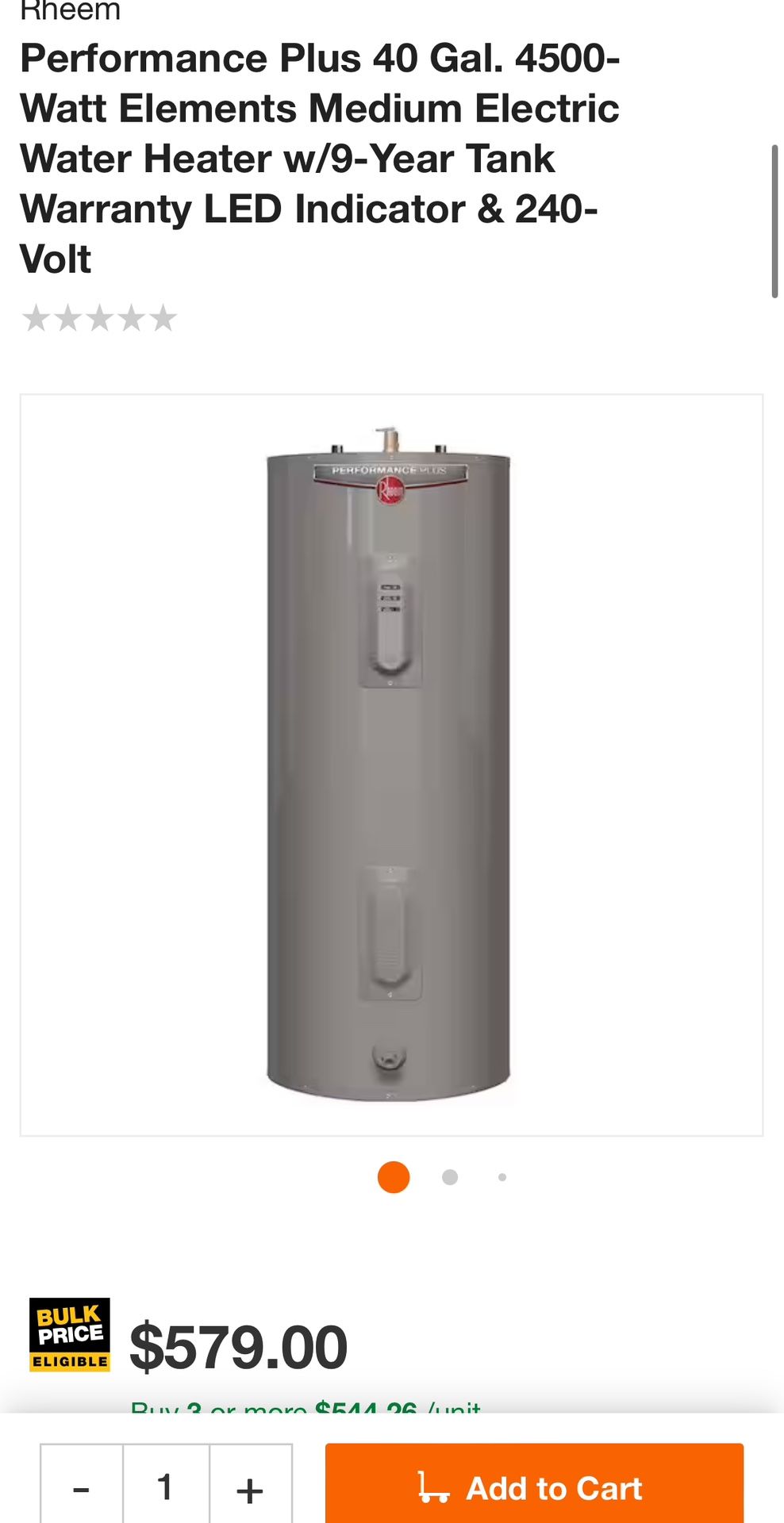 Brand New Water Heater 40 Gallon