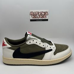 Jordan 1 Retro Low OG SP Travis Scott Medium Olive Sz. 9.5