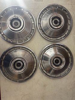Set of 4 Vintage Chrome Hubcaps
