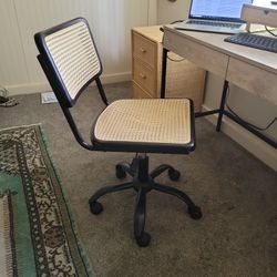 Rattan Rolling Office Chair