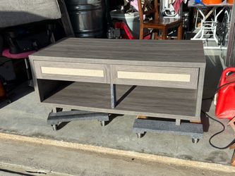 Ikea style distressed grey TV stand  with two drawers