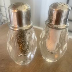 Hand Cut Crystal Salt & Pepper Shakers