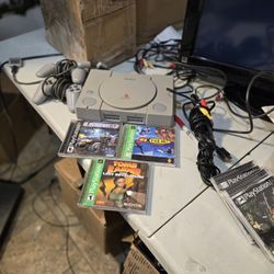 Sony PlayStation PS1 Console Bundle + 3 Games New Laser Installed Tested
