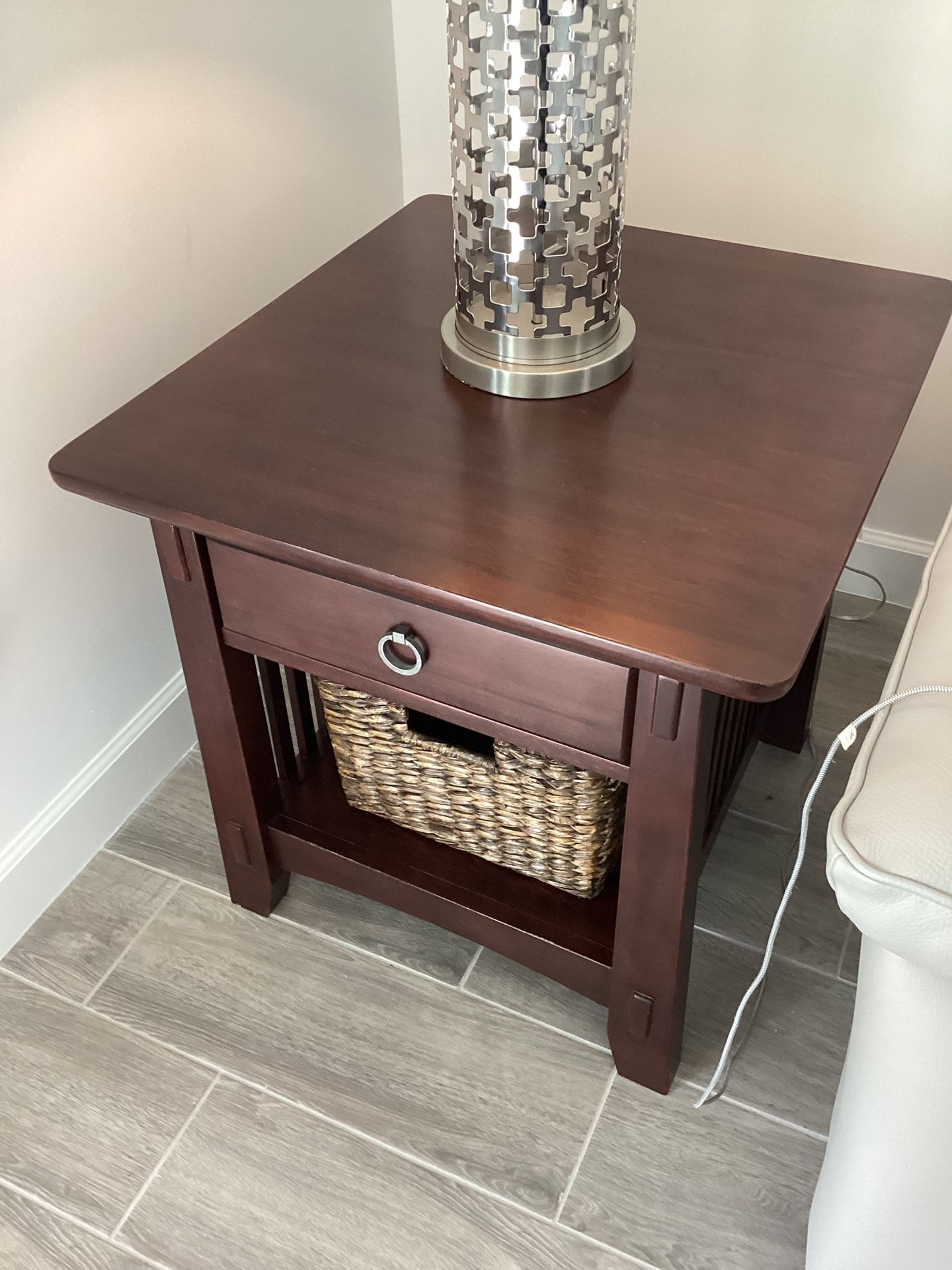 2 - End Tables Height 24.5” Width 24.5 “ Length 26”