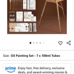 MEEDEN Oil Painting Supplies Set, Professional Artist Oil Painting Kit with Large Studio French Easel, 7×100ml/3.38oz Oil Paints, Oil Paintbrushes, Ca