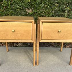2 Mid Century Modern Style Nightstands