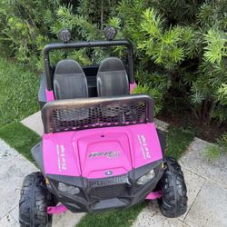 Peg Perego Polaris RZR 900 Kids Ride On 12V Pink – Works – No Charger”