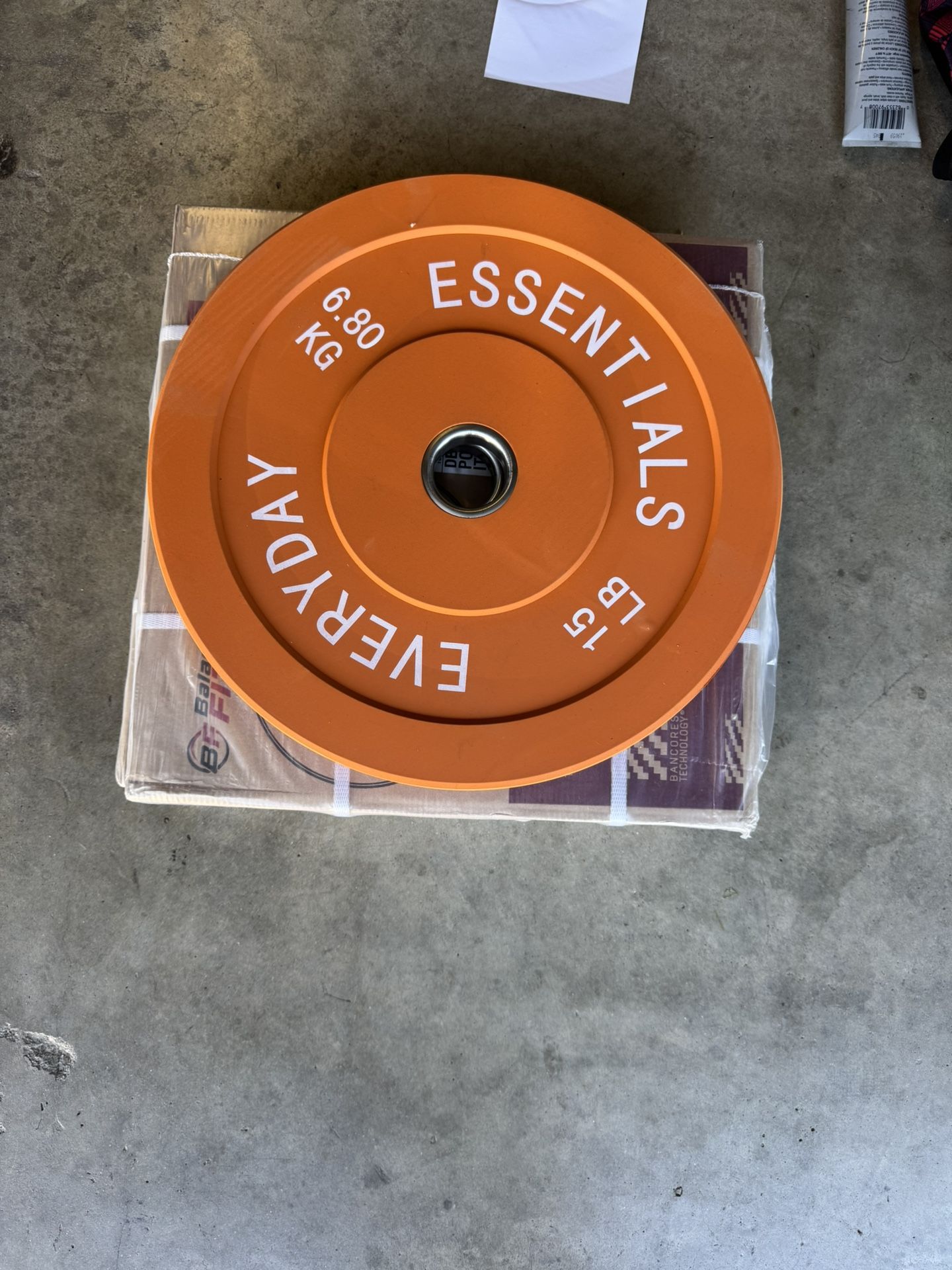 15 Lbs Olympic Bumper Plates Weightlifting 2” Rubberized Weight Plates 