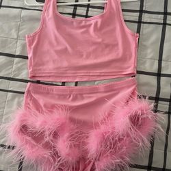 Pink Fuzzy Outfit