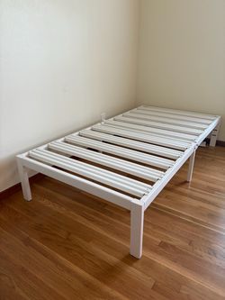 White Metal Twin Bed Frame
