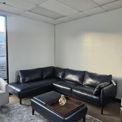 100% Real Leather Sectional Sofa-Jollene 