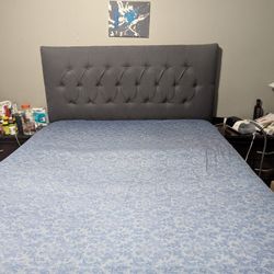 Queen Bed + Headboard + Frame + Mattress 