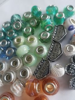 50 glass and metal beads