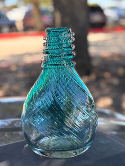 Teal wave glass