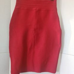Love University Bodycon Skirt Size Large Red Stretch Pencil Style. 