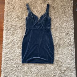 Express Blue Velvet Dress - Size 4