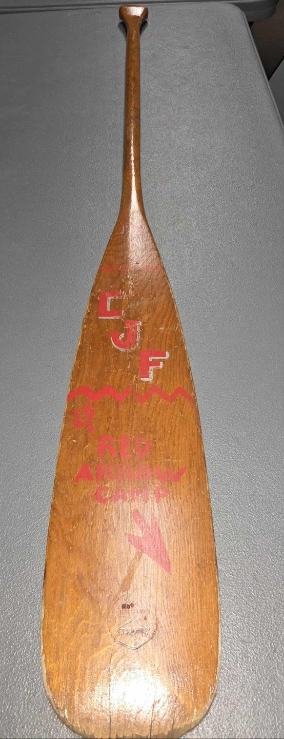 vintage 1962 wooden canoe paddle from the "Smokers Quality Brand"