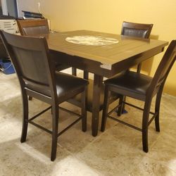 Wooden Dining Table Set with 4 chairs 