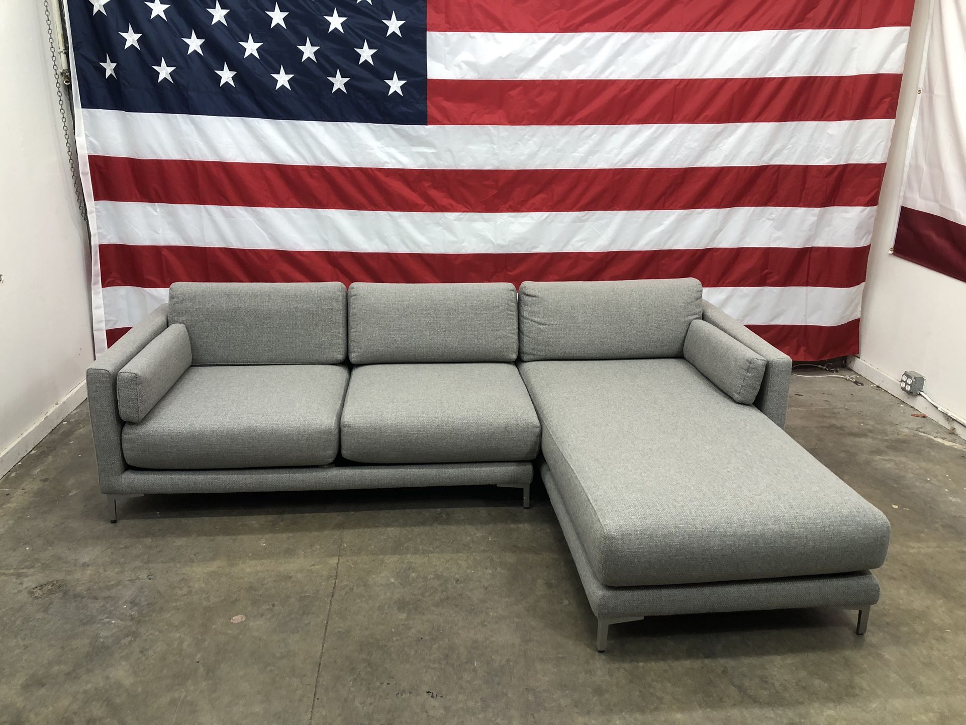 FREE DELIVERY - Modern Grey 2 Piece Sectional