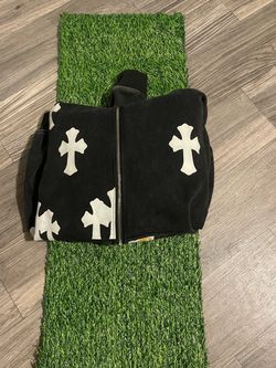Chrome Hearts Black Zip-Up Hoodie with Cross Print
