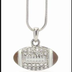 SALE  *GIFT 🎁 FOOTBALL Crystal Pendant Necklace *See My Other 800 Items*