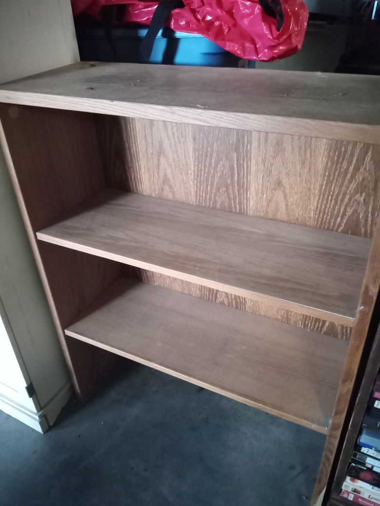 Wood Book Shelf With Two Shelves