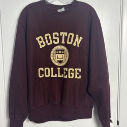 Vintage Boston College Reverse Weave Champion Sweatshirt Adult Medium Maroon