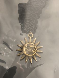 Moon and sun choker necklace