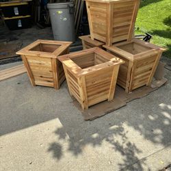 Decorative Wood Flower Planters For Outdoors Ready For Pickup