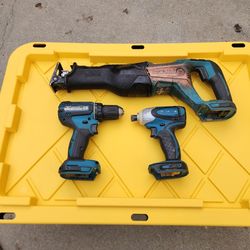 Makita LXT 18v  Reciprocating  Sawzall, Drill And Impact
