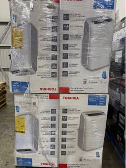 Toshiba 12,000 BTU ASHRAE 8k BTU 3 In 1 Portable Smart  Air Conditioner 350 Sqft  AC Dehumidifier Remote Fan A/C window kit