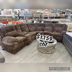 Corduroy power reclining sectional sofa  // October Sale !