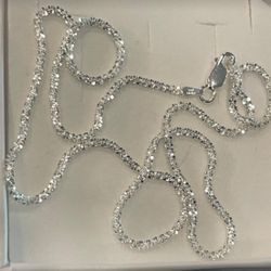 BEST OFFER TAKES IT 925 Silver Bundle Emerald Baguette Ring + Sparkle Chain 