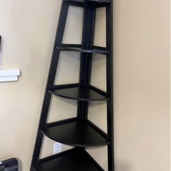 63” brown corner shelf