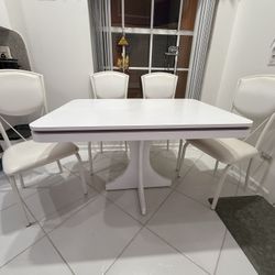 White Rectangle Kitchen Table 