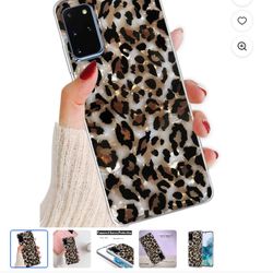 Soft Phone Case Vintage Leopard Bling