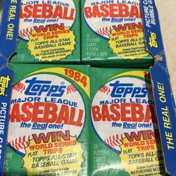 1984 Topps Baseball Box + 4 Boxes of Vintage Baseball Cards + Old Cards Complete Set + New Card Set - Collection - Mixed