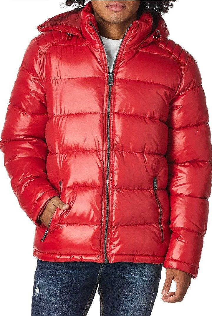 GUESS Mens Heavyweight Hooded Parka Jacket Size XL (NEW) a little dirty from storage.