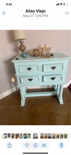 Cute painted table with drawers